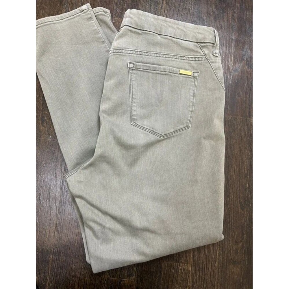 Chico’s So Slimming Women’s Olive Skinny Jeans 2.5 14 Mid Rise Stretch Pockets